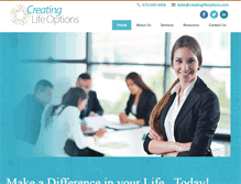 Tablet Screenshot of creatinglifeoptions.com